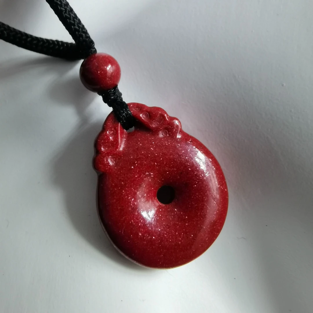 天然朱砂紫金砂宝宝平安扣吊坠祥云平安扣吊坠