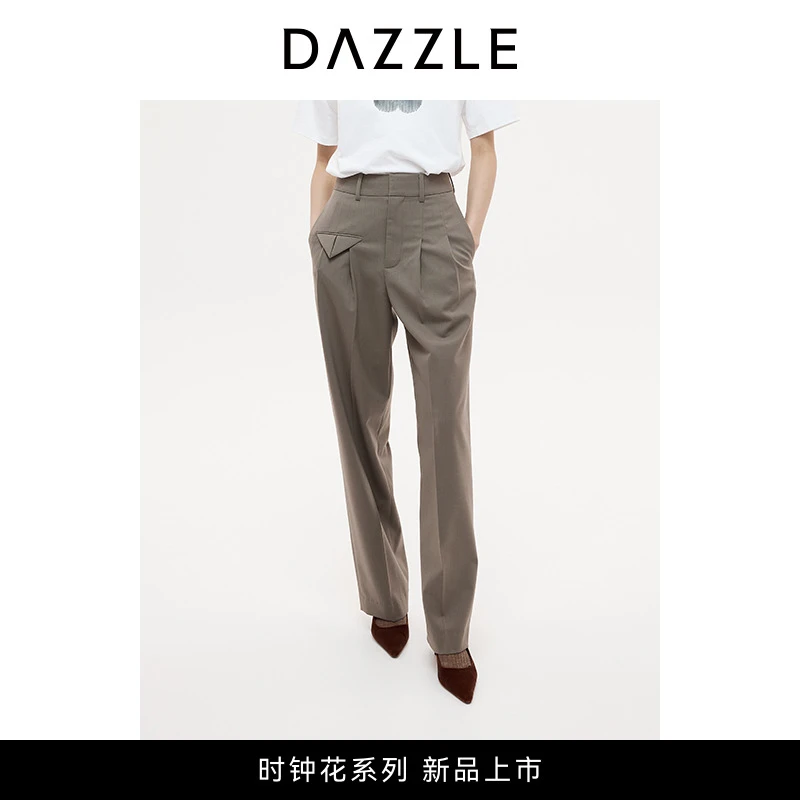 【周四上新】DAZZLE 地素长裤25年秋季绵羊毛混纺长裤女2J3Q421