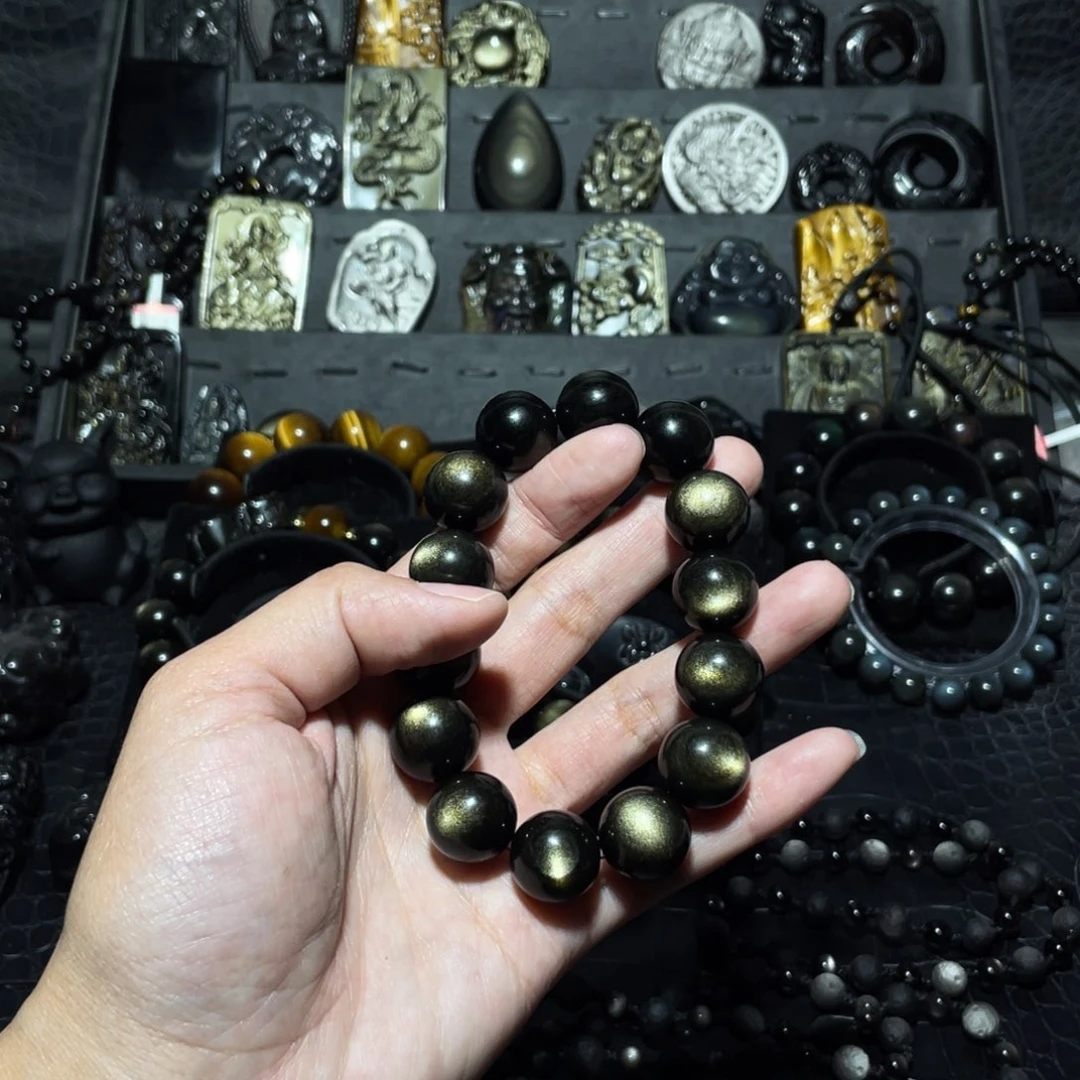 黑曜岩手链未镶嵌陈**