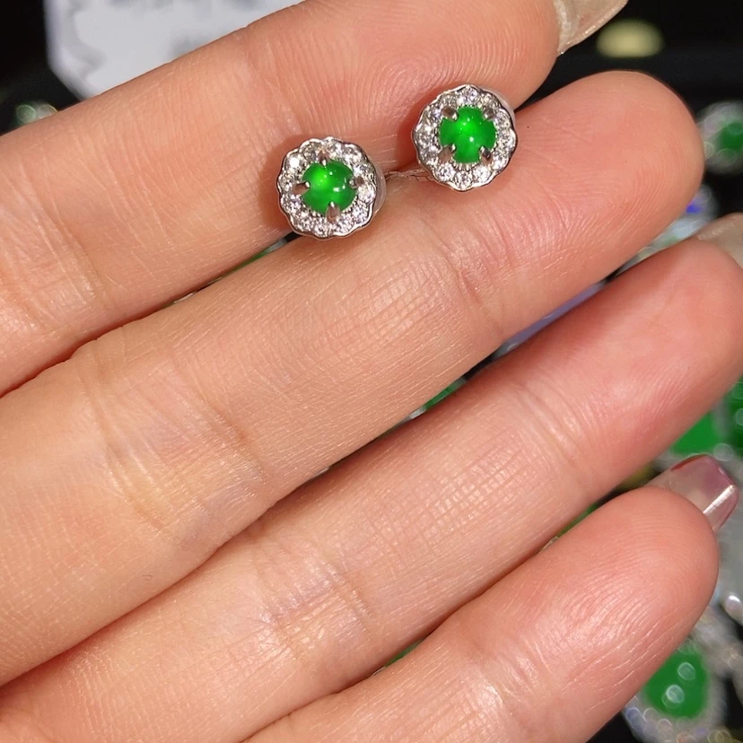 【闪购商品】翡翠耳饰未镶嵌天然翡翠