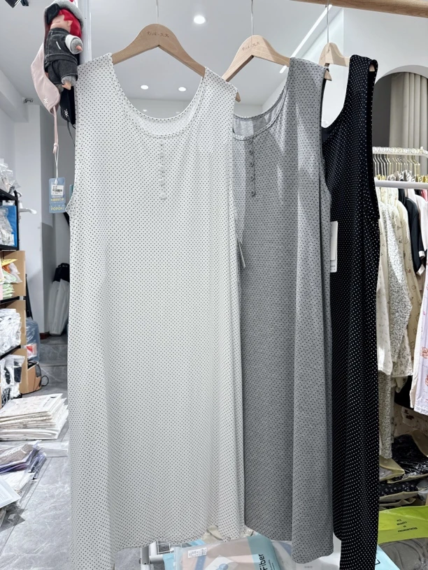 文文【0009 波点背心裙】超级舒服 莫代尔棉 高弹 90-160斤左右穿，