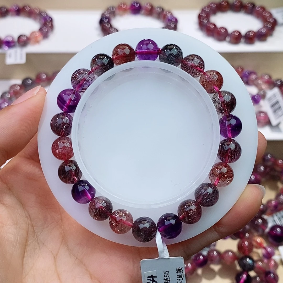 未镶嵌手链水晶黑加仑超七8+