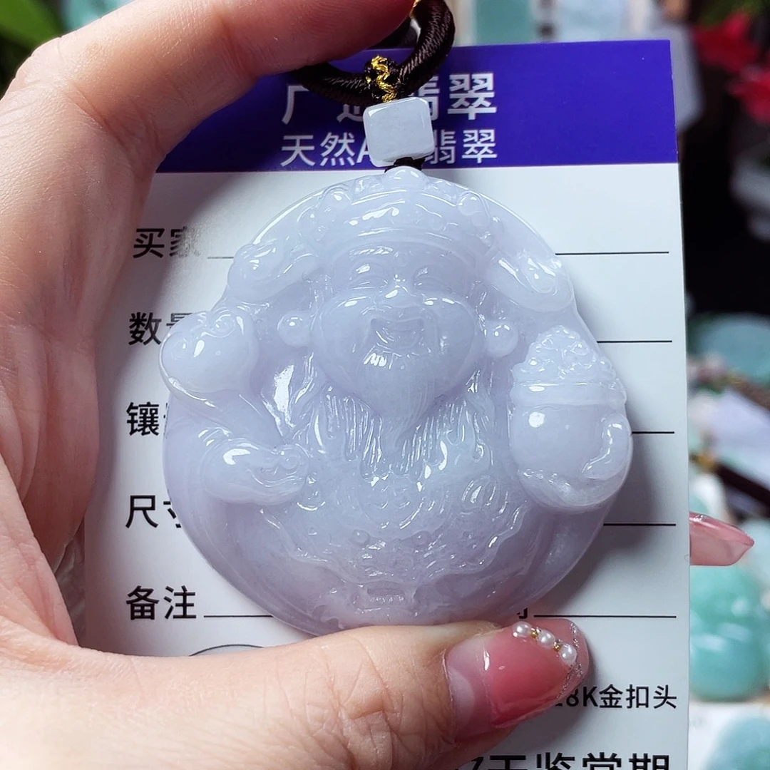 翡翠未镶嵌颈饰财神40