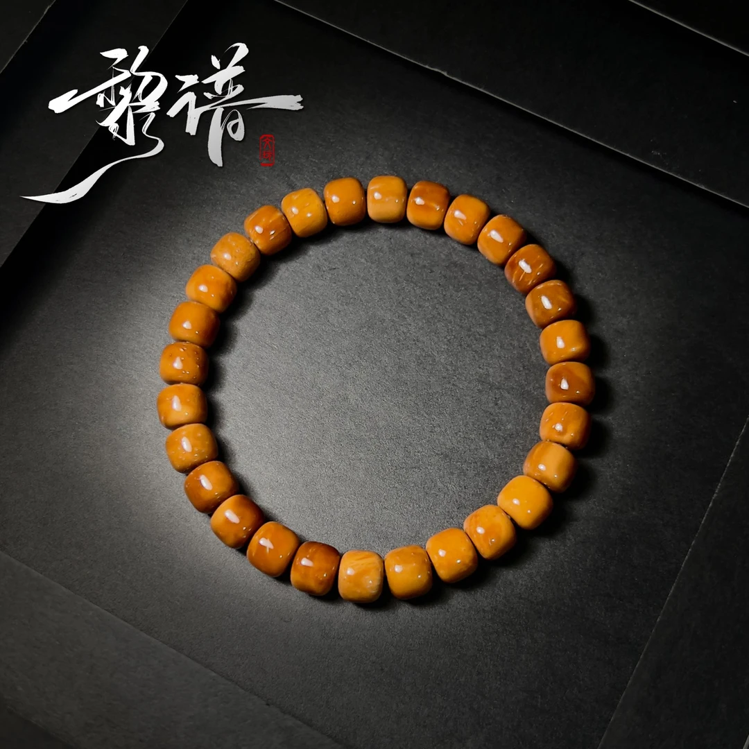 特级库克桶珠8x7mm老型单圈特级高抛库克文玩手串