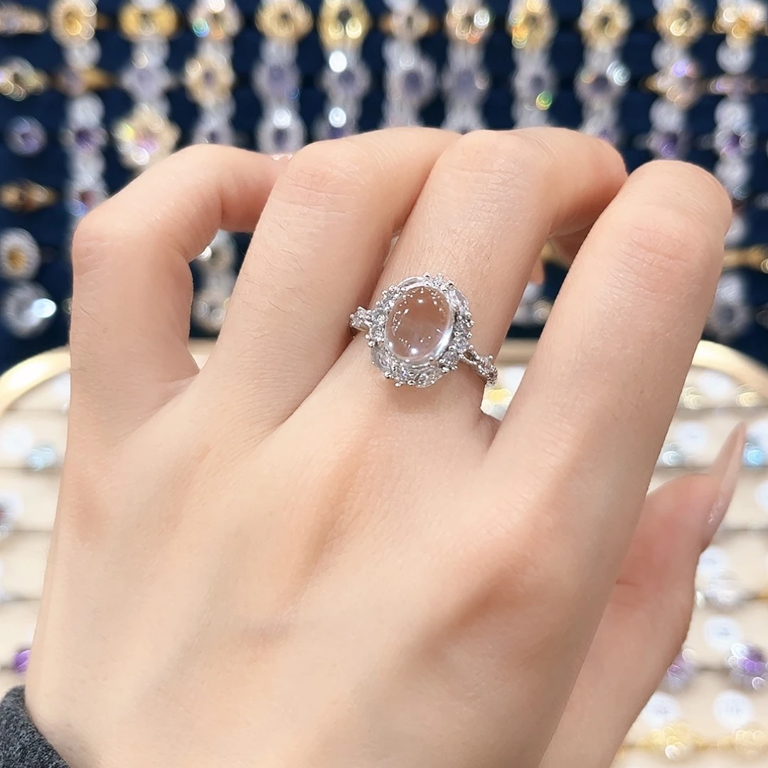 水晶女款银S925镶嵌戒指