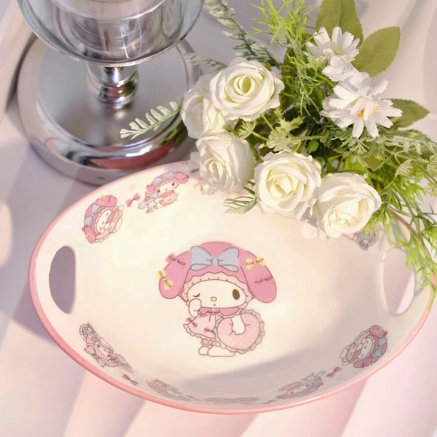 可爱卡通美乐蒂 动漫陶瓷元宝型深盘 陶瓷盘