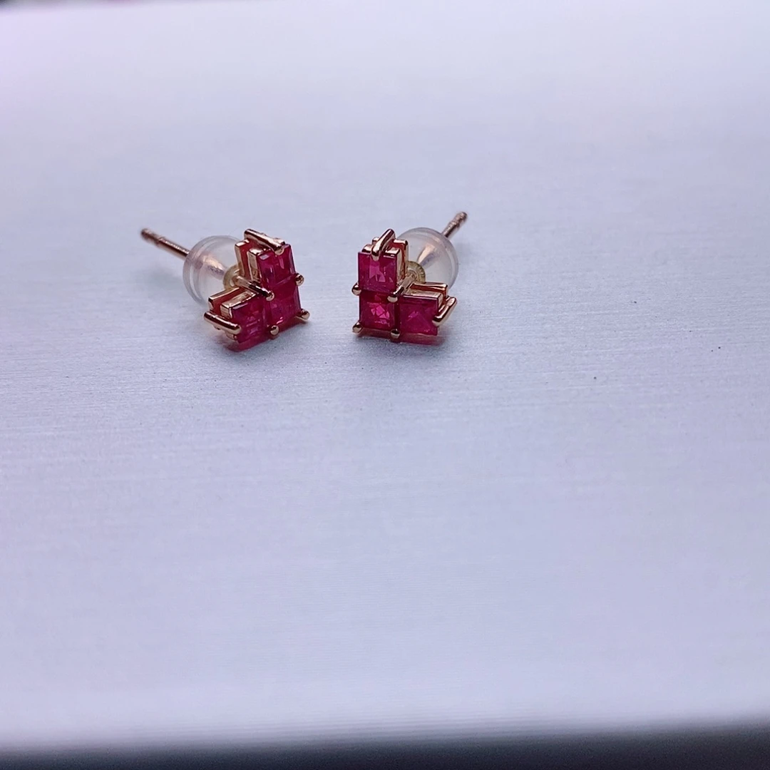 碧玺耳饰18K金镶嵌碧玺耳饰