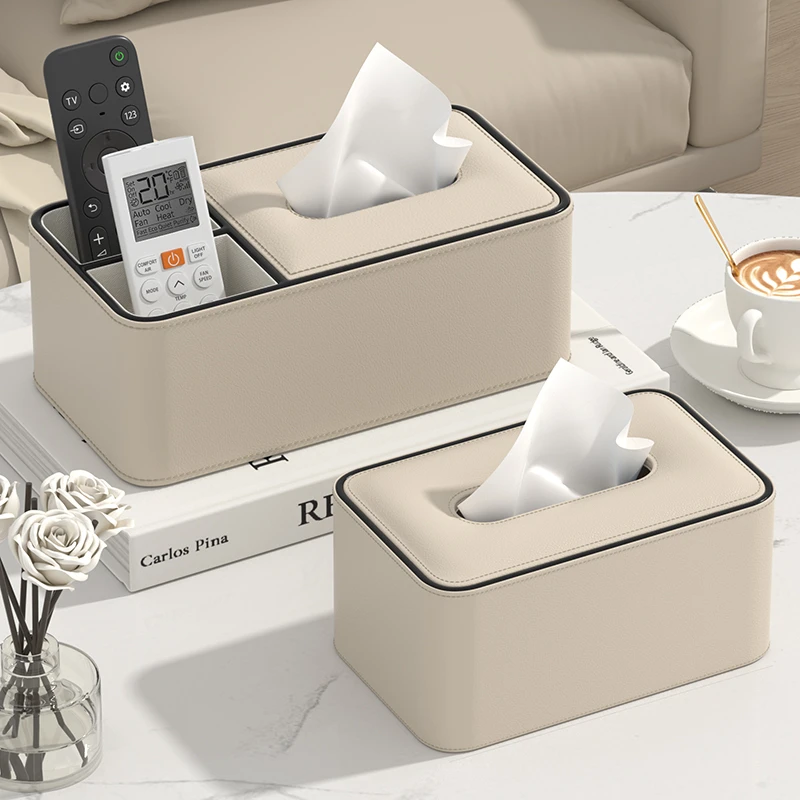 坤福纸巾盒家用客厅高档创意高级感卧室桌面遥控器茶几收纳抽纸盒