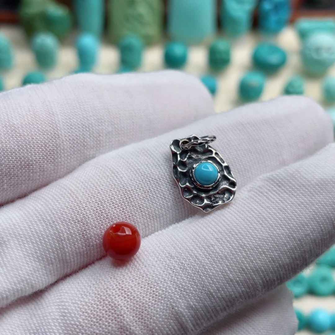 银S925镶嵌南红玛瑙珠宝奇石