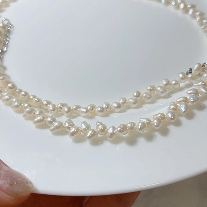 4.1左右麦穗项链手链一套福利未镶嵌淡水珍珠