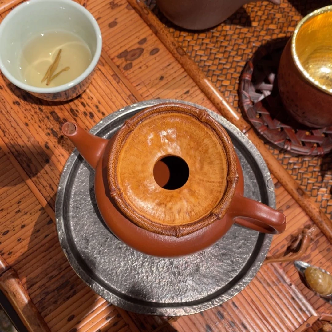 紫砂茶案竹制投茶器竹制投茶器