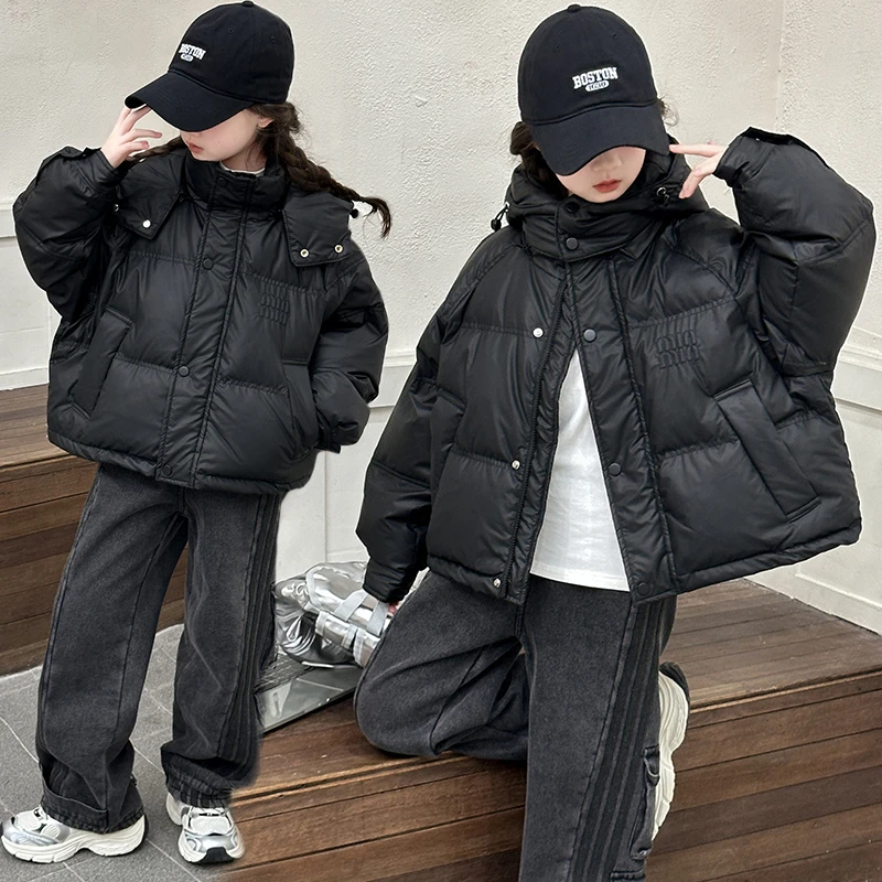 女童棉服冬装2025新款儿童冬季小羊皮棉袄大童免洗面包服加厚外套