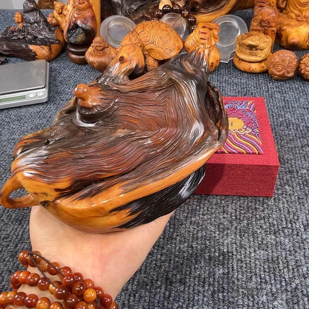 柏木无**刚太行崖柏黑金骨坨精品壶