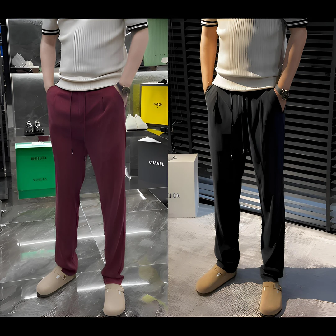 【春夏新款】意式净奢霜感面膜裤铜氨丝休闲裤9619