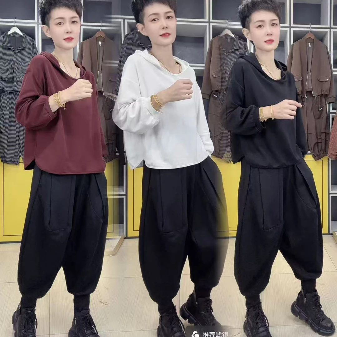 名7828-新款连帽韩版拼接宽松显瘦时尚休闲通勤T恤