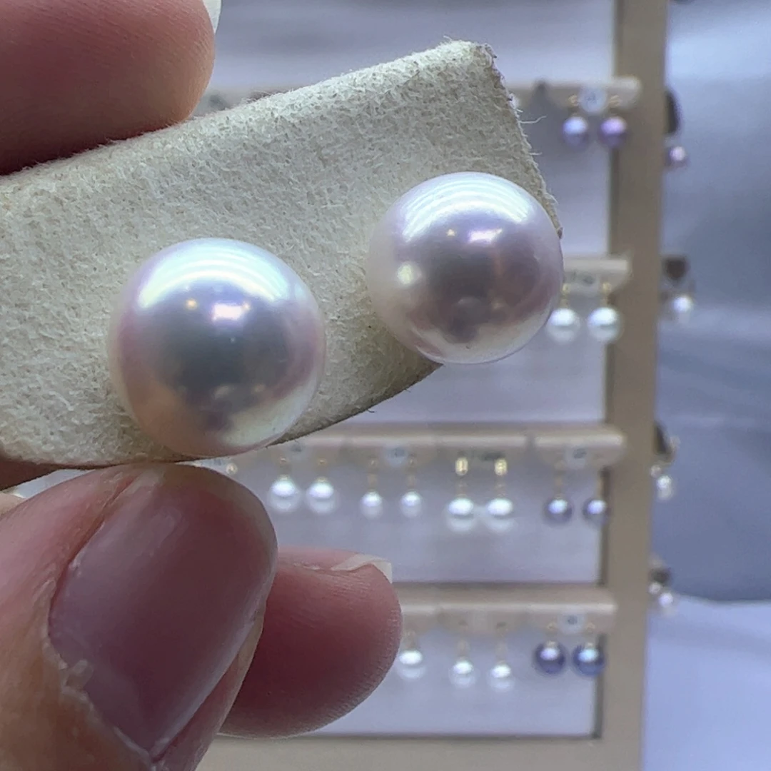 18K金镶嵌淡水珍珠耳饰