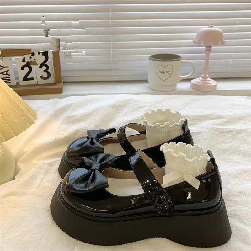 【299】2024春新款复古玛丽珍日系jk蝴蝶结女单鞋