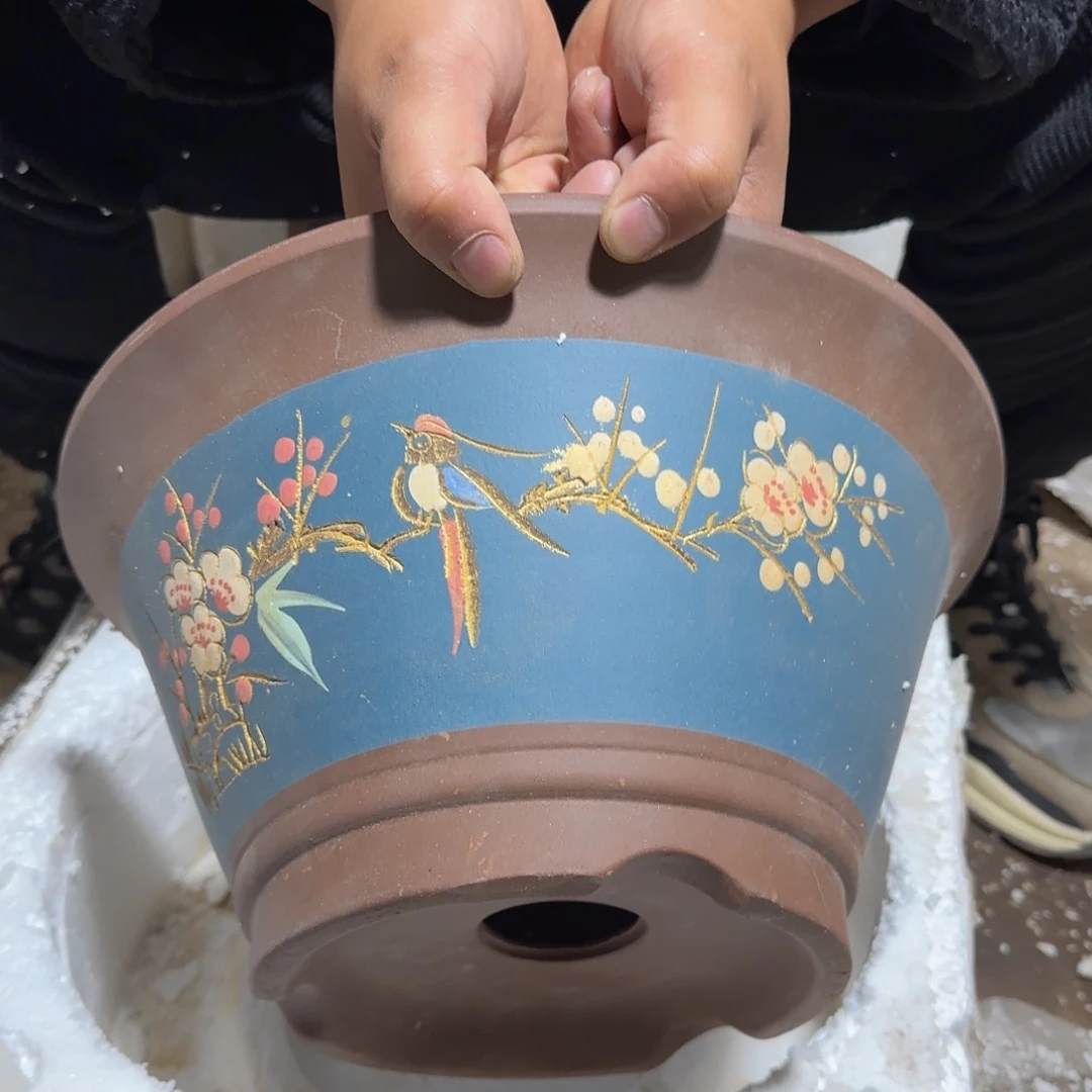 紫砂花盆口径30高度17