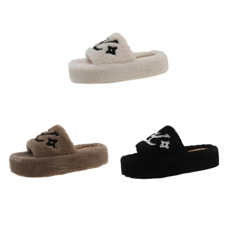 【宠粉专属】仙女风毛毛拖~秋季新款厚底4公分百搭一字拖鞋