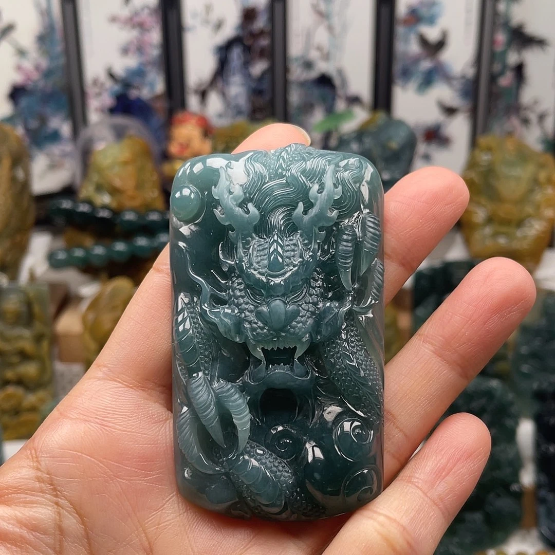 翡翠未镶嵌颈饰天然翡翠a货龙