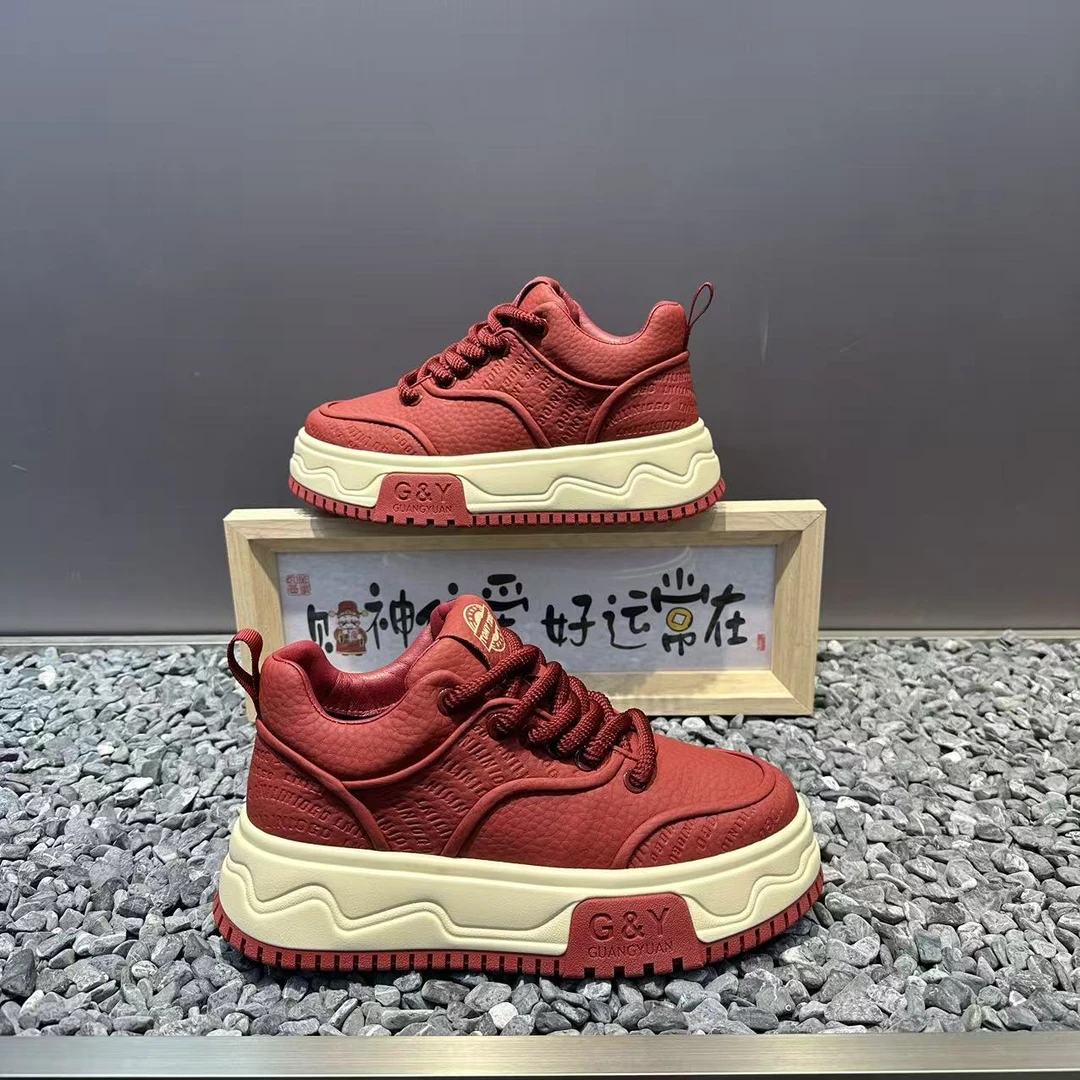 男款秋季休闲鞋时尚百搭增高厚底系带低帮舒适软底潮流运动男鞋