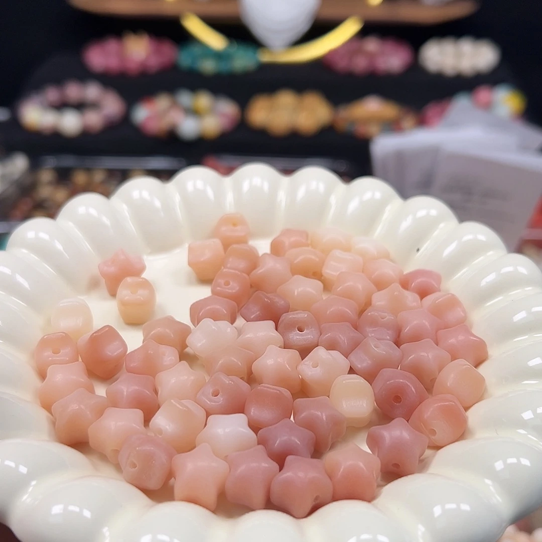 菩提根/象牙果手串粉星星23颗
