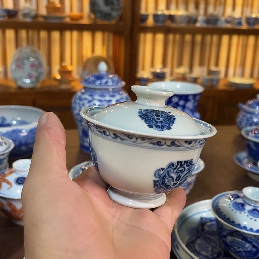 錡镇堂手工手绘盖碗
