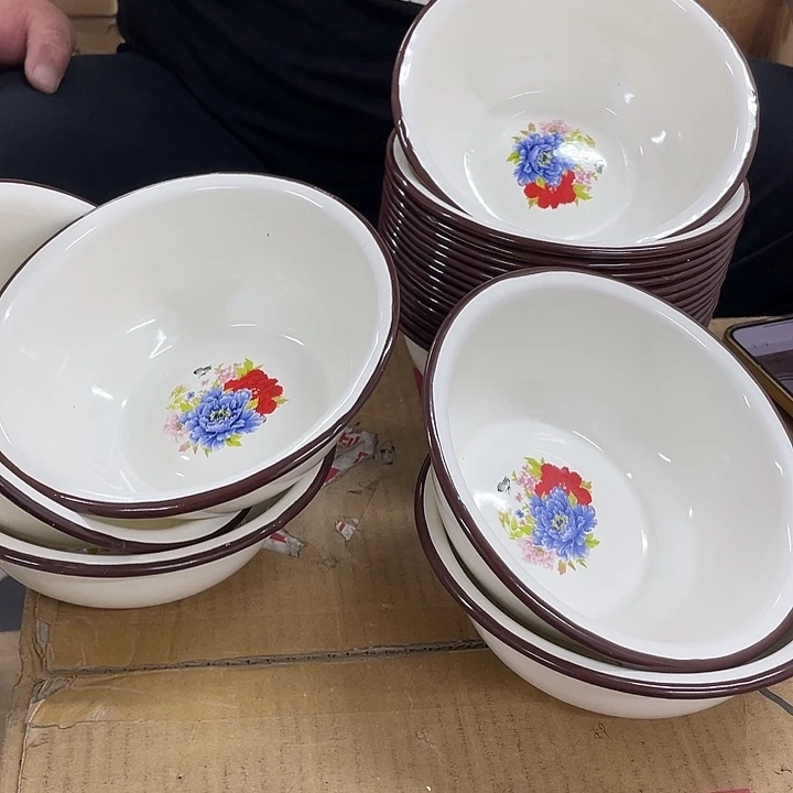 16公分珐琅搪瓷特厚汤碗1个