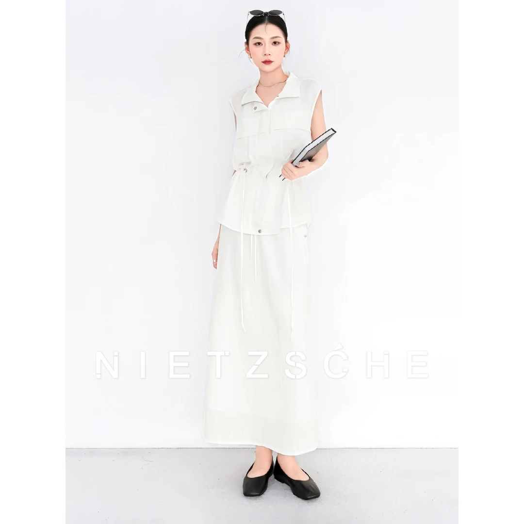 Nietzsche｜亚麻小白裙｜亚麻棉 舒柔显瘦直筒 不透白半身裙5051