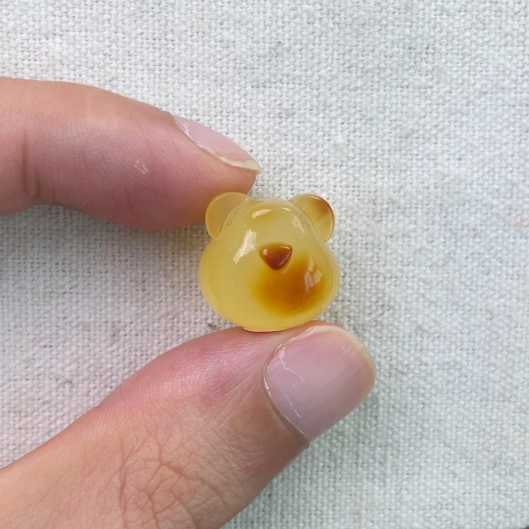 琥珀未镶嵌珠宝奇石熊头