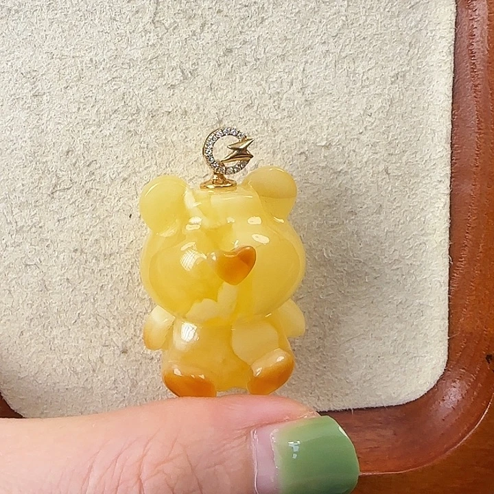 琥珀18K金镶嵌珠宝奇石