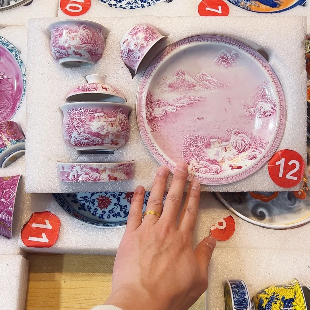 开***泉描金雪景五件套81828