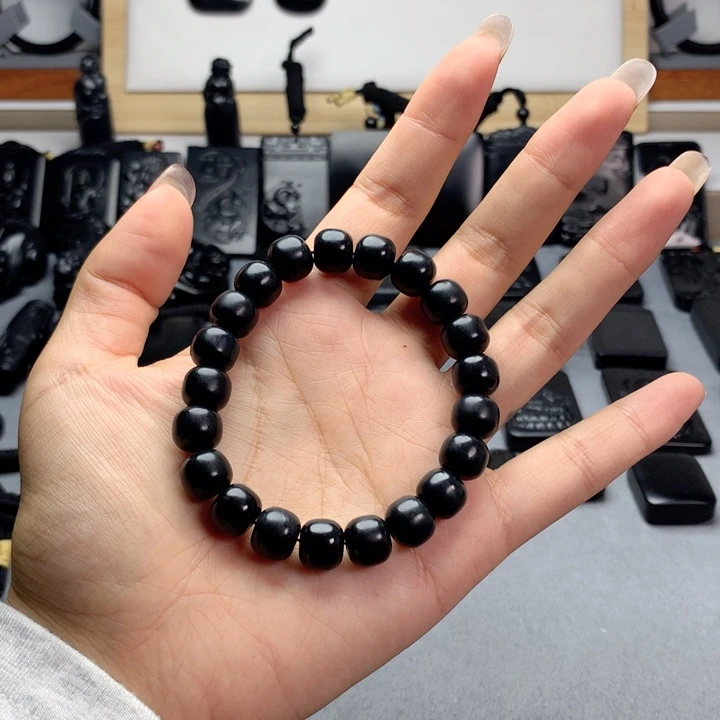 未镶嵌手串和田玉（墨玉）特价10mm