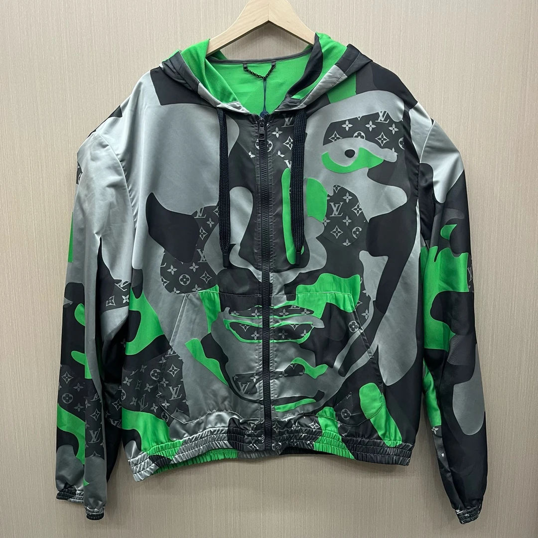 全新未使用 LouisVuitton/路易威登 拼色摩登人像外套/尺码56