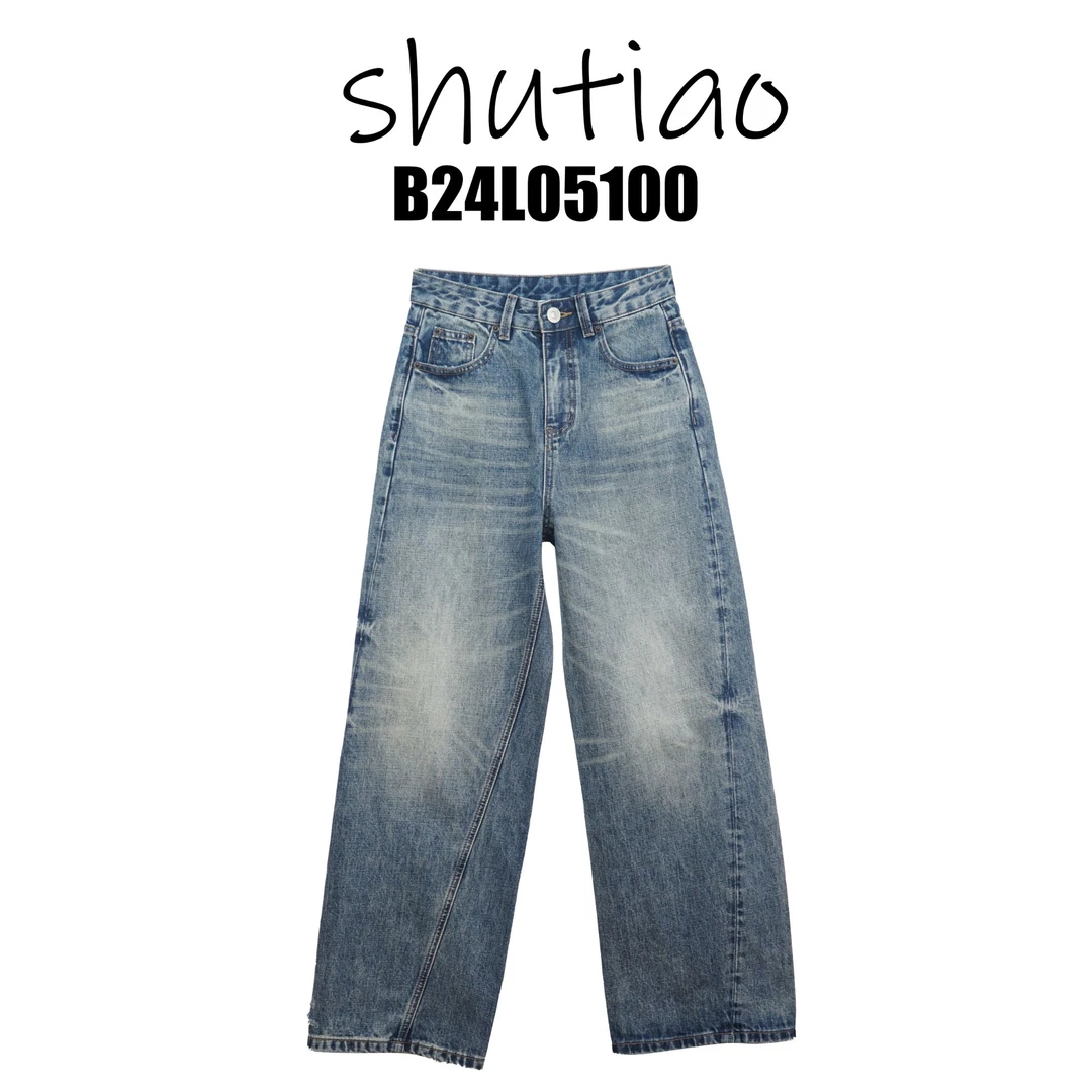 【SHUTIAO】2025夏季：新款小众设计款牛仔裤B24L05100