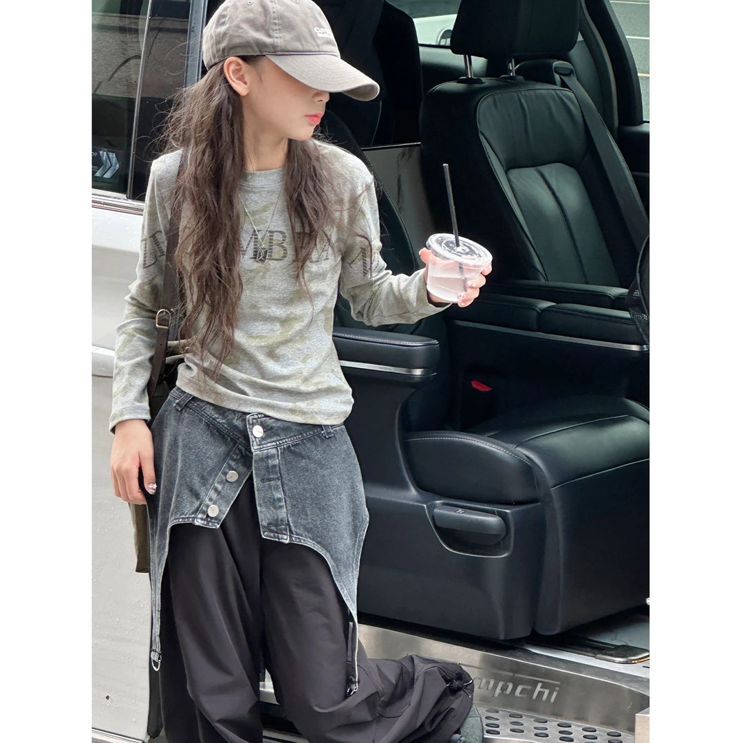 K29506迷彩扎染女童长袖T恤2025秋装新款儿童打底衫休闲春秋上衣t