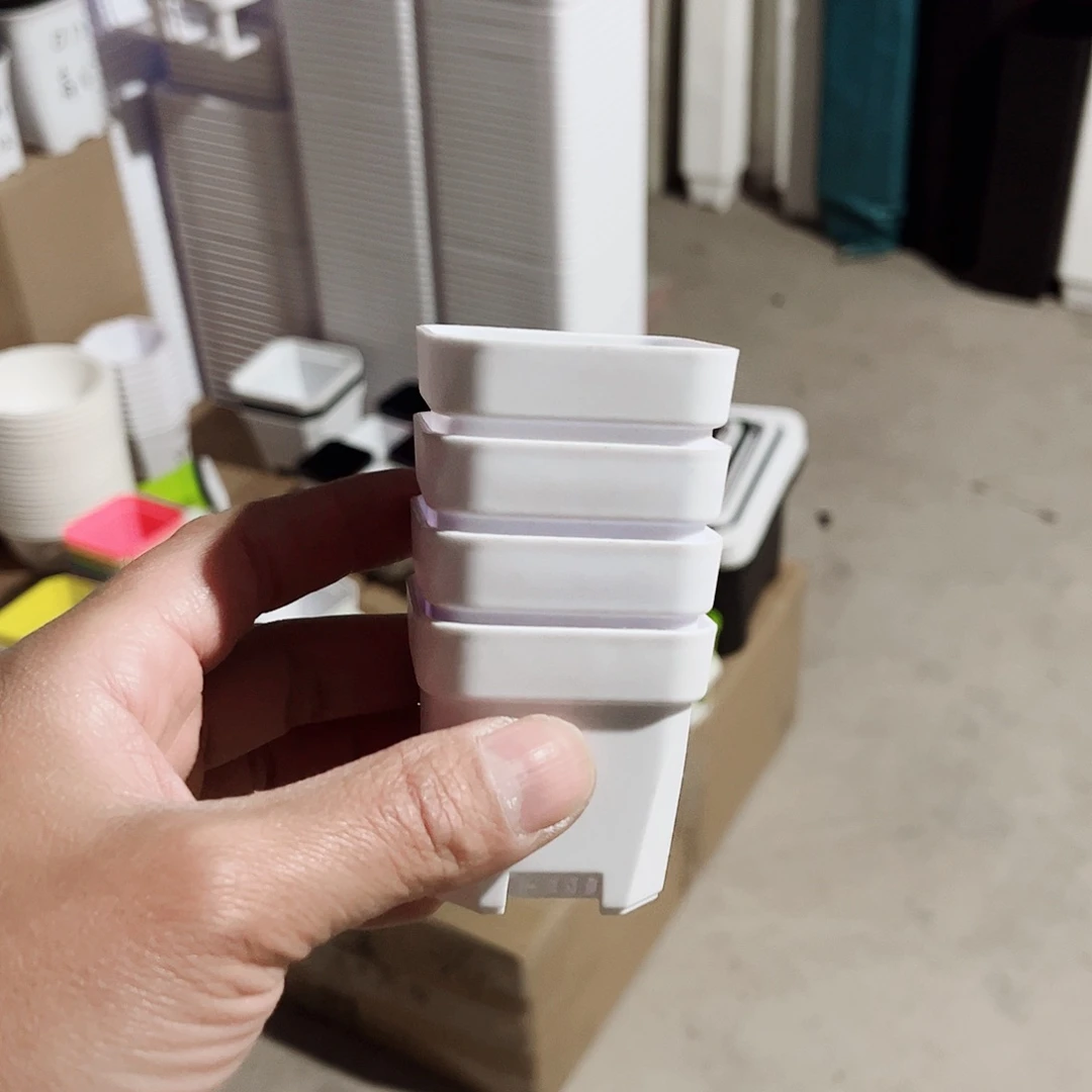 塑料加厚矮胖5方白色盆50个无托