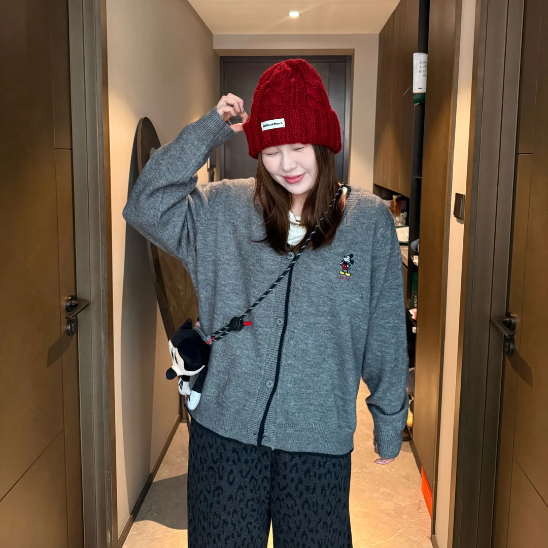 青青·STUDIO〖米奇开衫〗冬款韩系米奇显瘦百搭开衫毛衣QQ25173