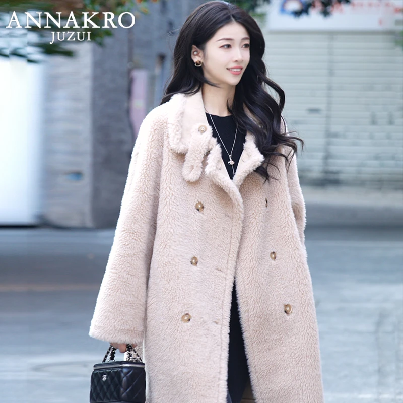 JY安娜蔻KTFD405349秋冬2025款设计感双面穿中长款皮草