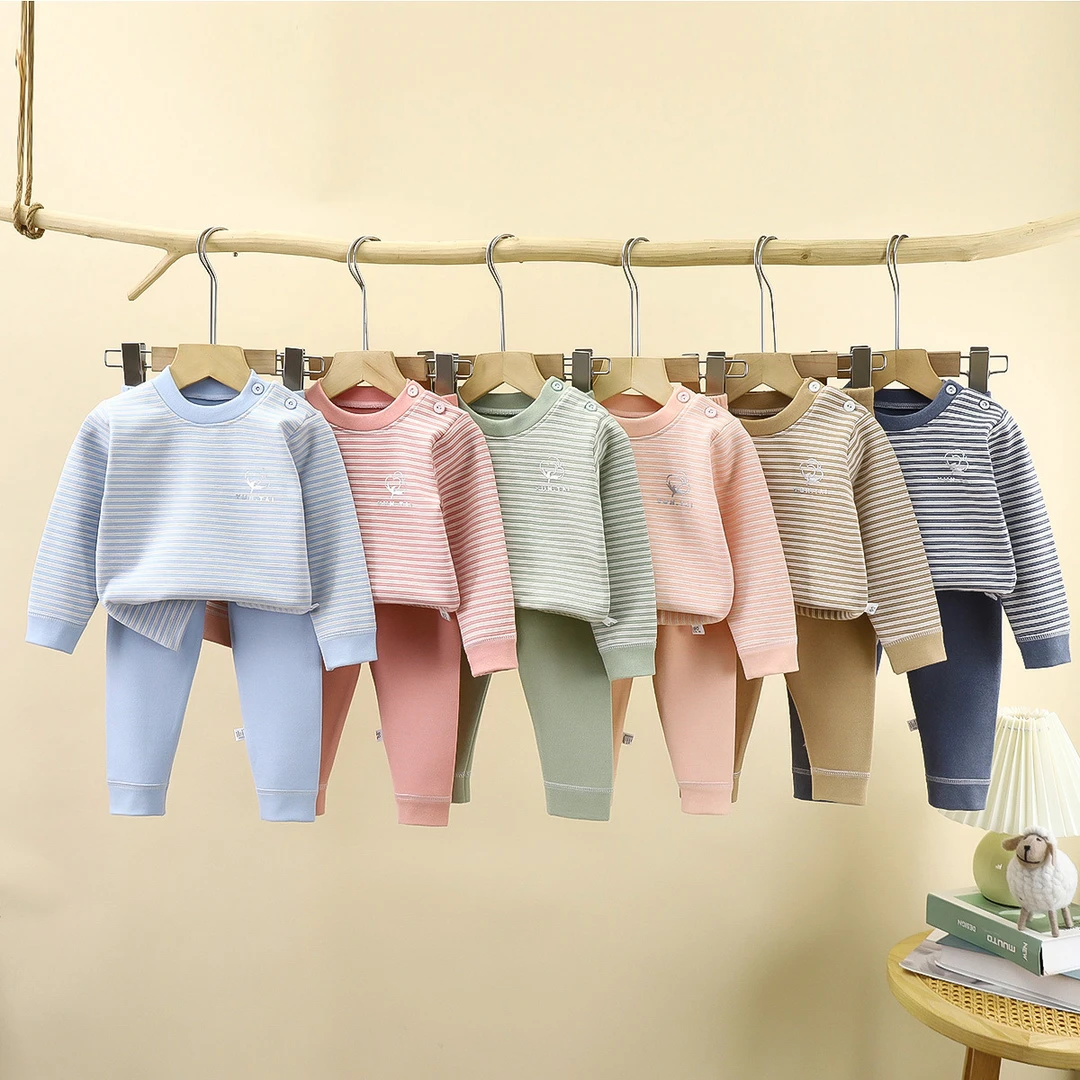 儿童保暖套装中大童秋衣秋裤羊毛蚕丝内衣宝宝家居服双面磨毛睡衣