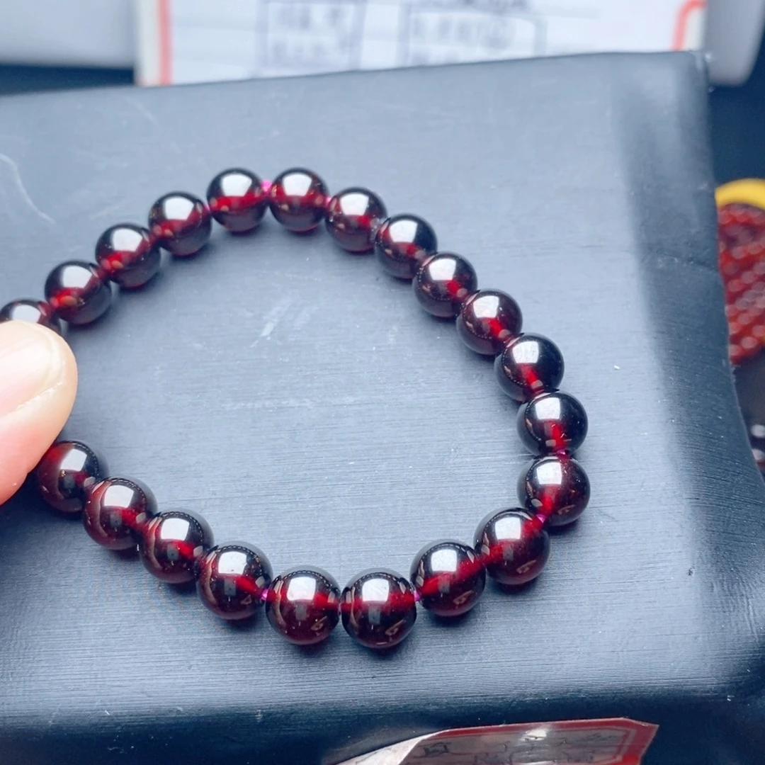 ****晴石榴石手链未镶嵌天然8毫米10a清仓