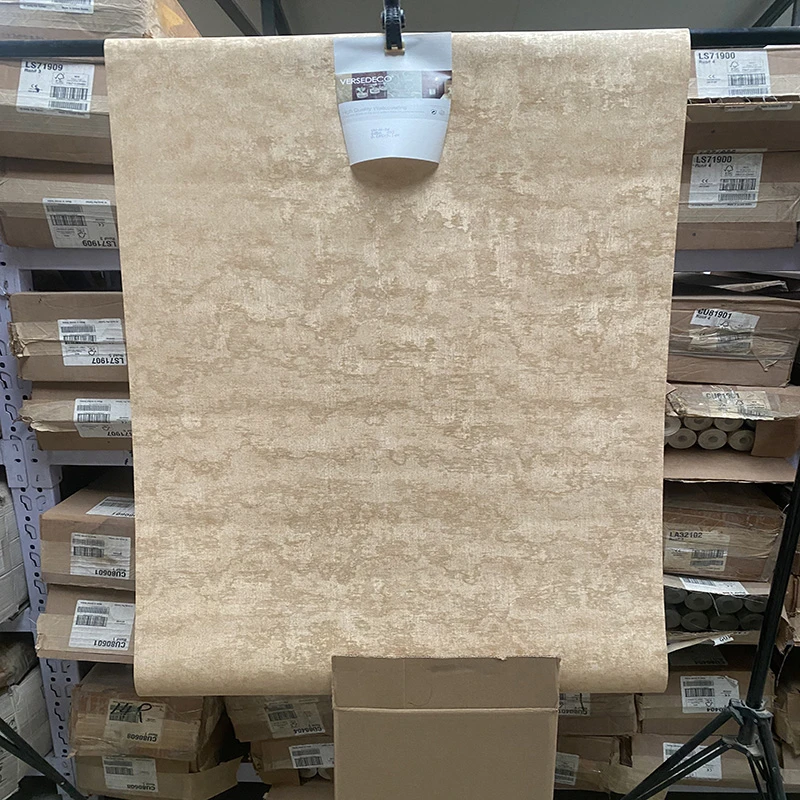 现货美国进口电视背景墙卧室客厅满铺复古金色PVC防水金箔壁纸