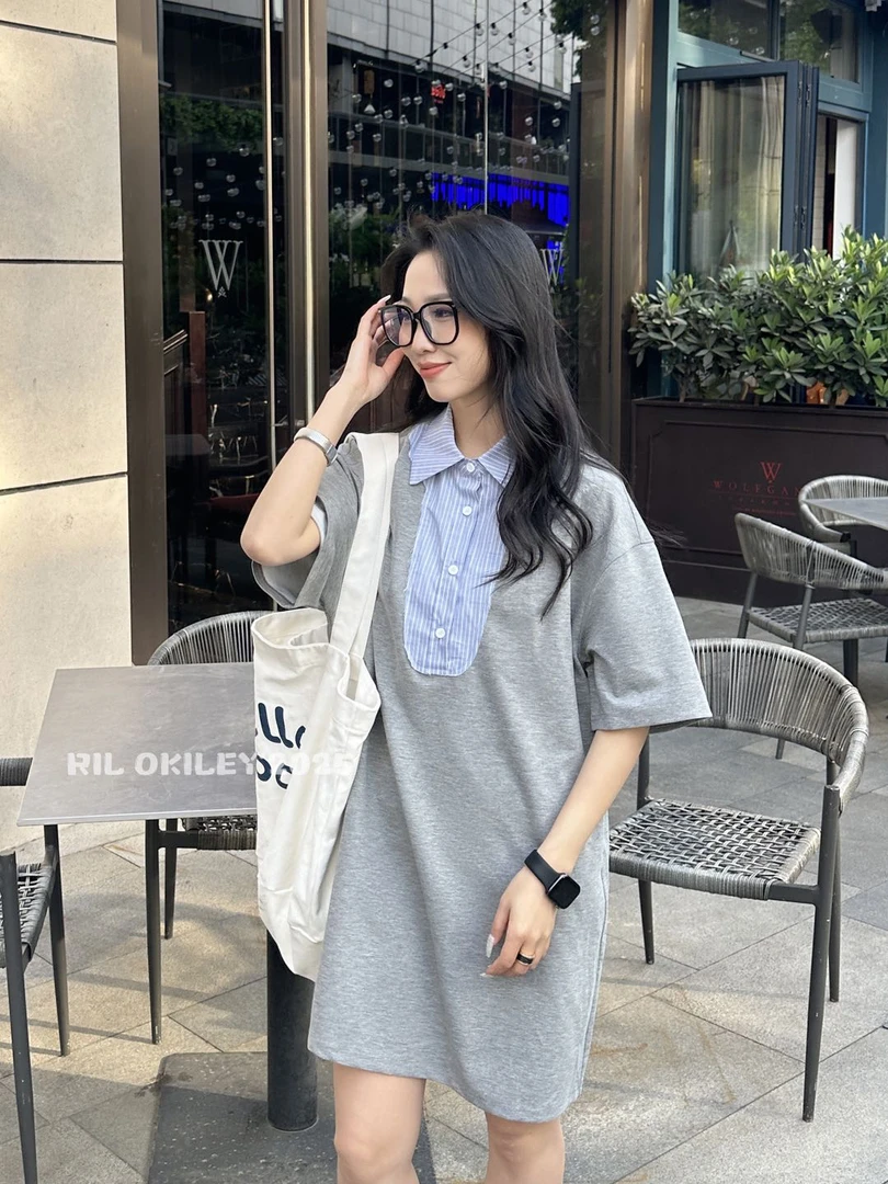 88866【PINGJIE】2025高货时尚宽松休闲潮流舒适百搭洋气短袖