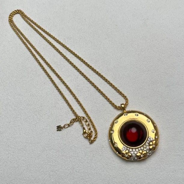 铜合金琉璃项链 【六六中古】孤品复古项链tr0126链长74-79