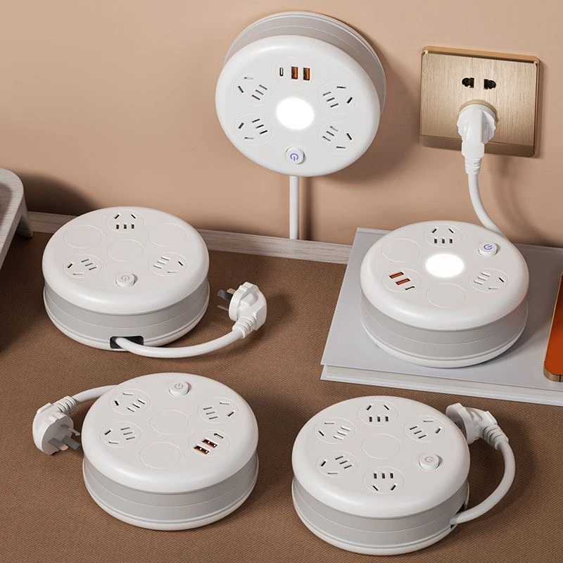 旋转多孔USB带线多功能插排学生宿舍适用插板伸缩插座