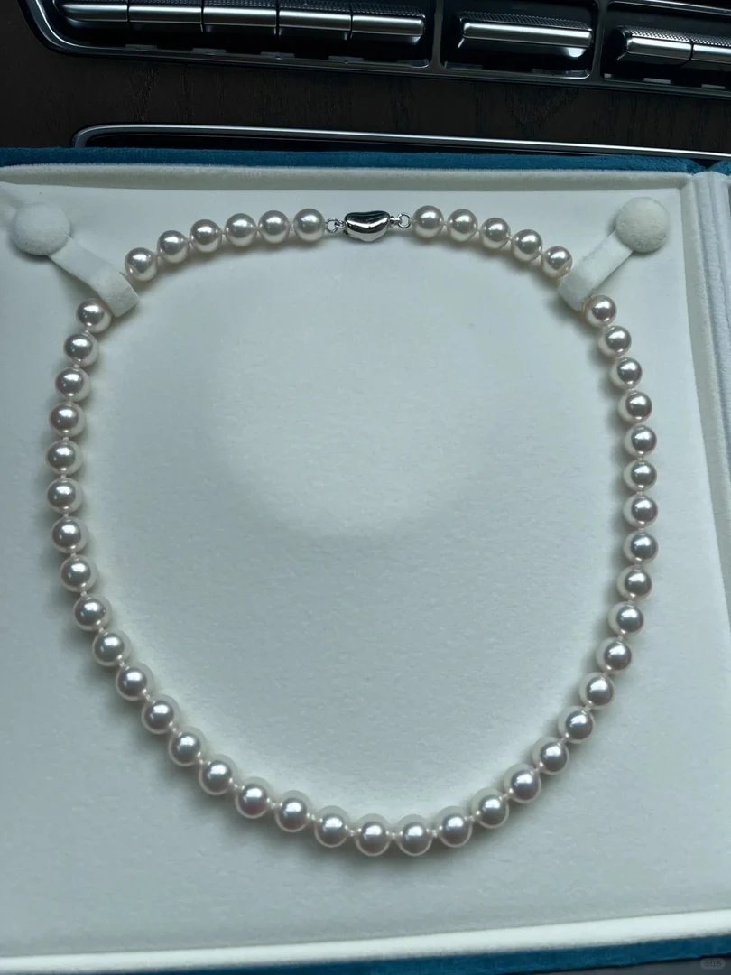 链子925银 天空之境 9-10mm 正圆 极光 微微瑕疵时尚百搭贝珠经典