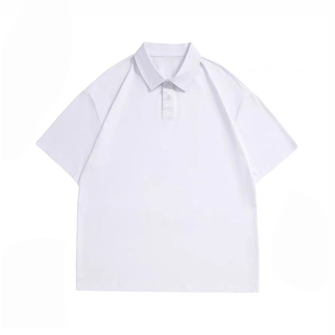 【哇啦赛】240克新款宽松纯棉POLO领短袖t恤 100%棉32支双纱