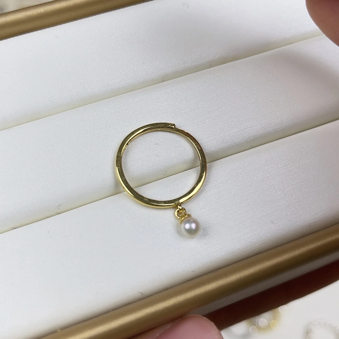 戒指海水珍珠银S925镶嵌