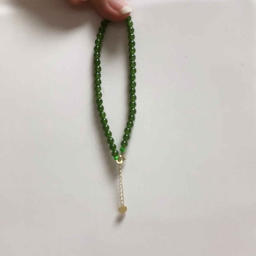 手链18K金镶嵌和田玉简单