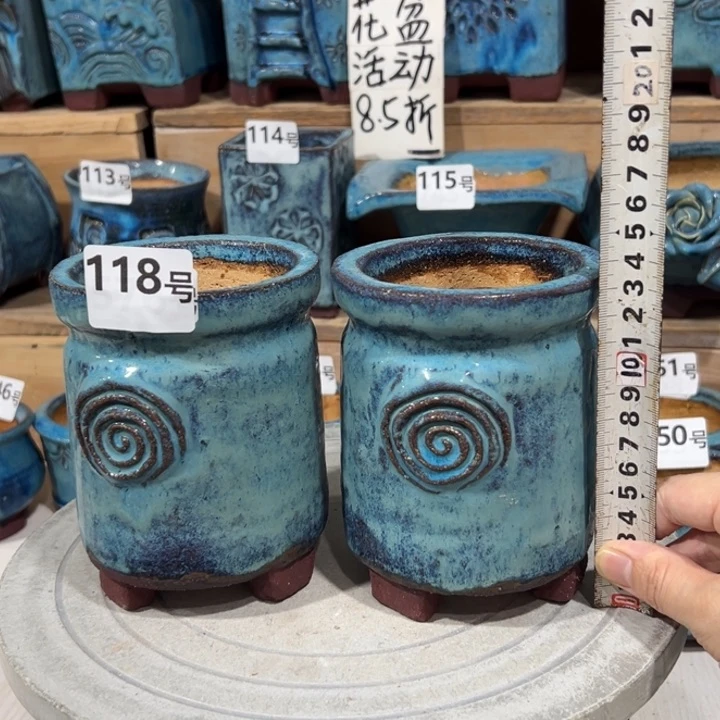 纯手工粗陶花盆,内口8.5